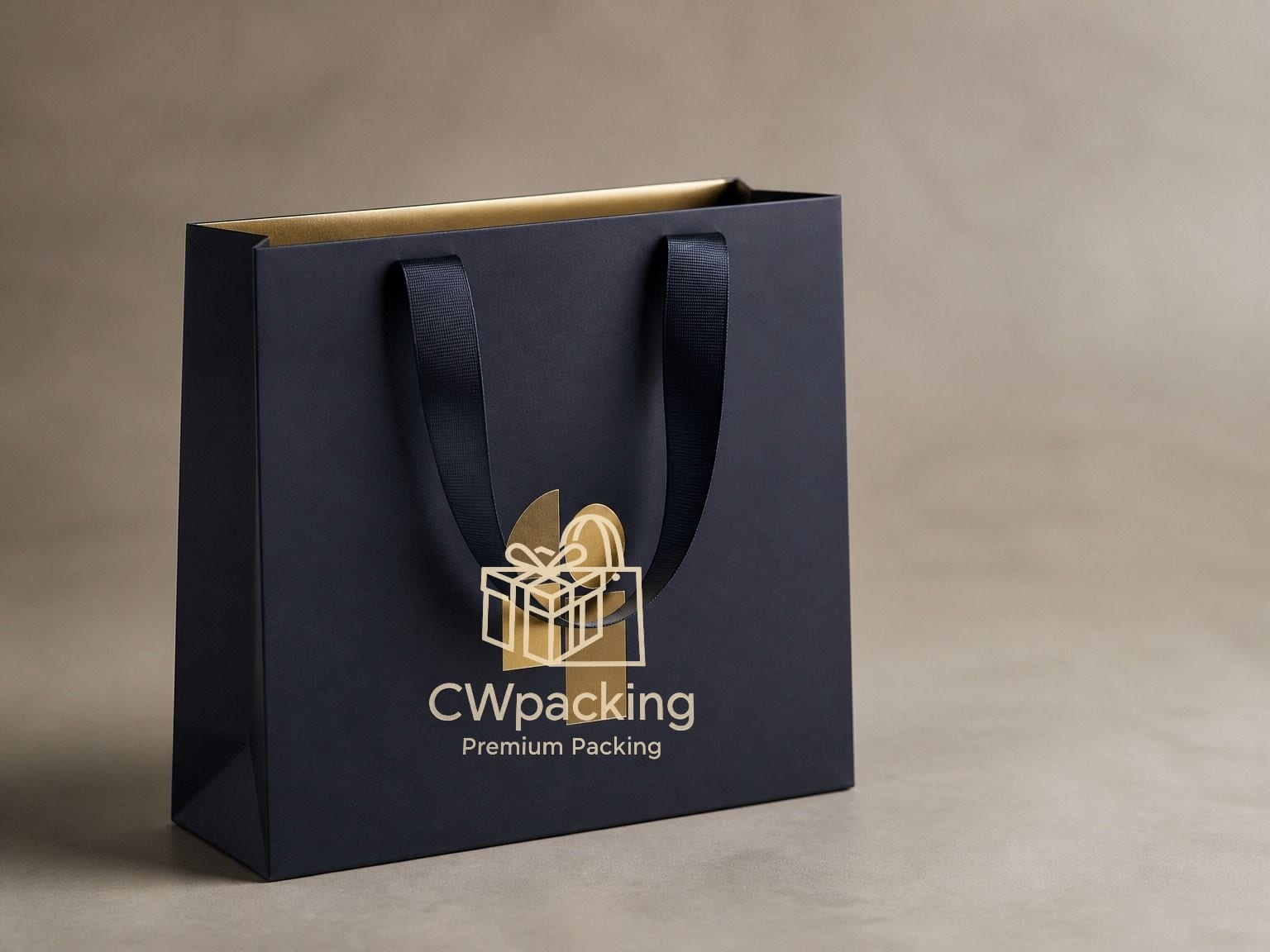 Ribbon-handle paper bags
